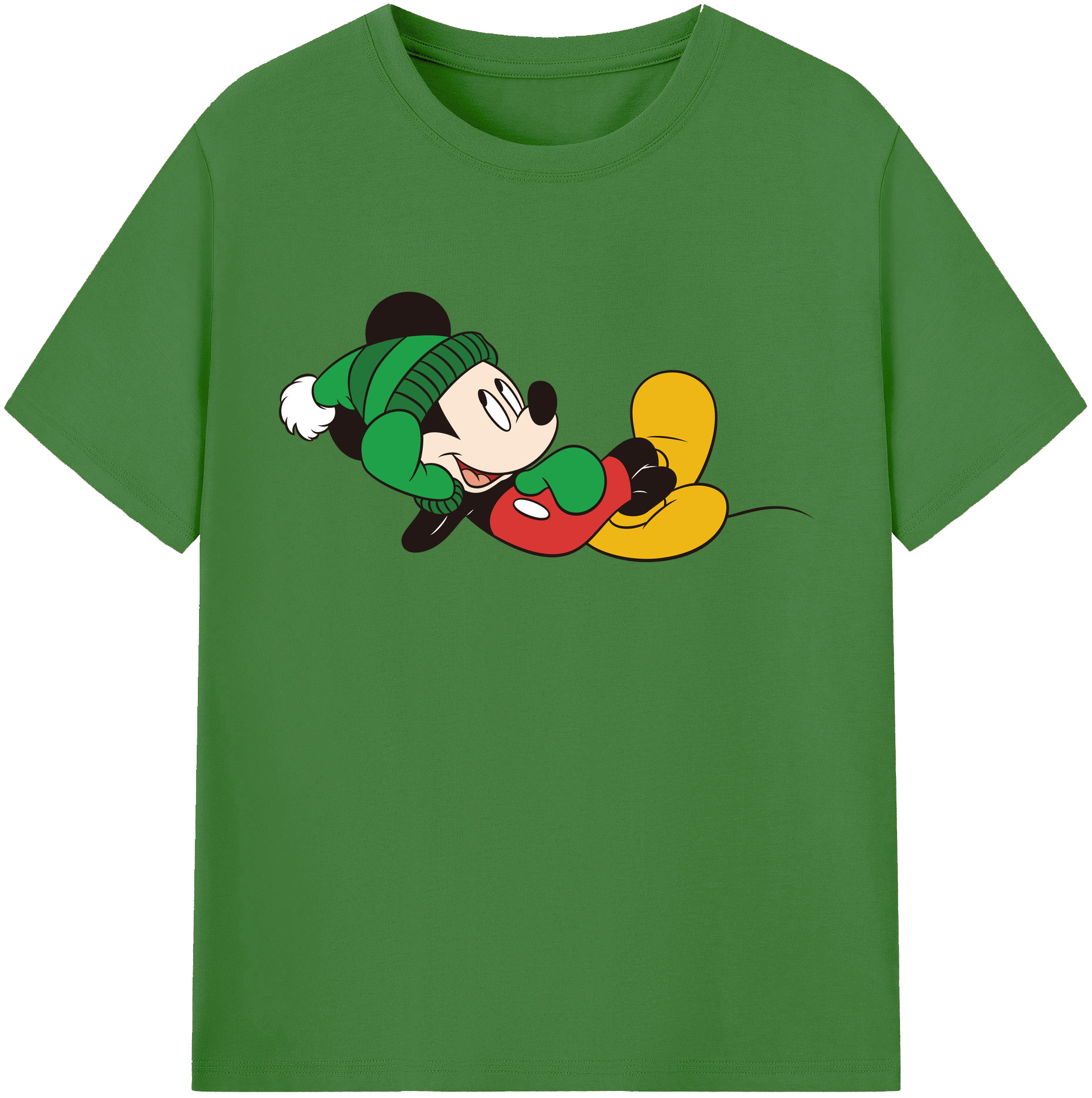 （画像用） ミッキーマウス Mickey Mouse レディースカジュアルプリントTシャツ（綿100％）